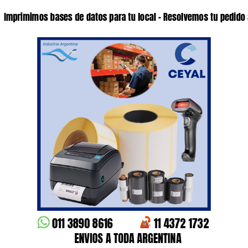 Imprimimos bases de datos para tu local – Resolvemos tu pedido a la brevedad!