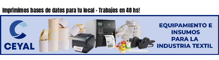 Imprimimos bases de datos para tu local - Trabajos en 48 hs!