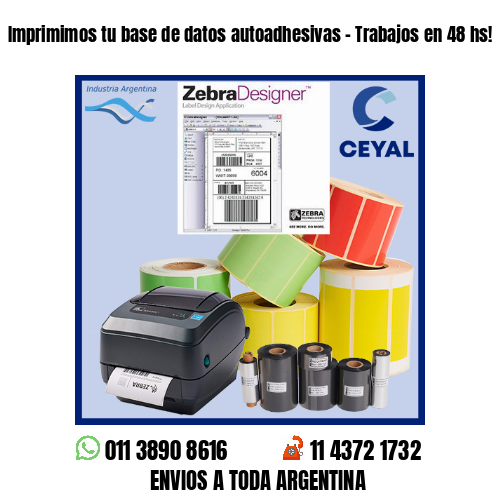 Imprimimos tu base de datos autoadhesivas – Trabajos en 48 hs!
