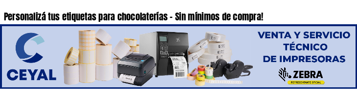 Personalizá tus etiquetas para chocolaterías - Sin mínimos de compra!