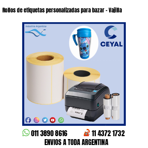 Rollos de etiquetas personalizadas para bazar – Vajilla