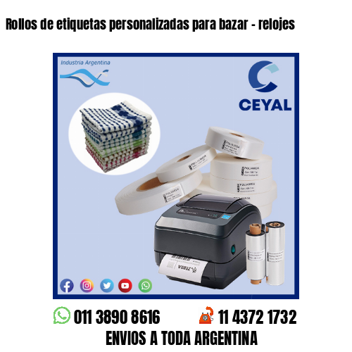 Rollos de etiquetas personalizadas para bazar – relojes