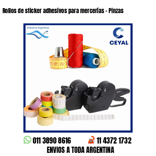 Rollos de sticker adhesivos para mercerías – Pinzas