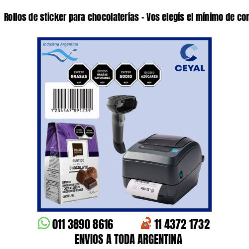 Rollos de sticker para chocolaterías – Vos elegís el mínimo de compra