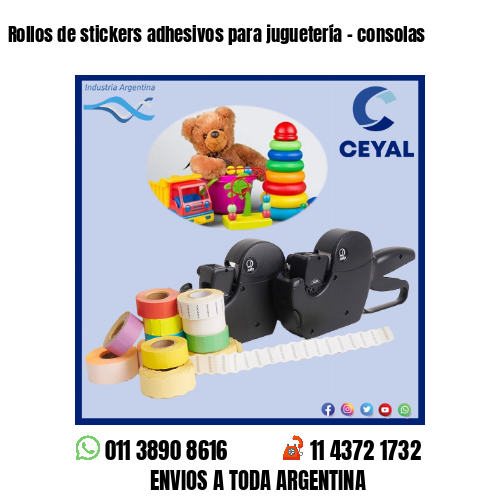Rollos de stickers adhesivos para juguetería – consolas