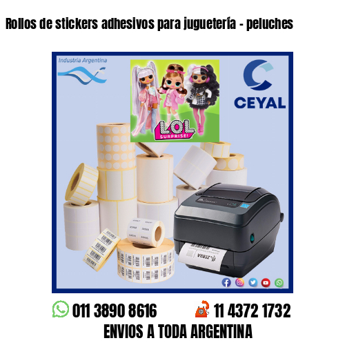 Rollos de stickers adhesivos para juguetería – peluches