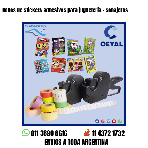 Rollos de stickers adhesivos para juguetería – sonajeros