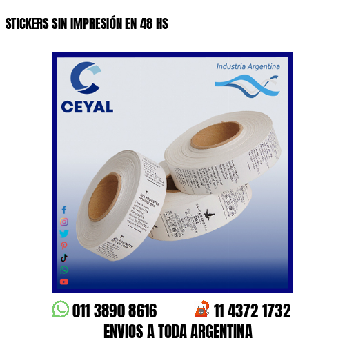 STICKERS SIN IMPRESIÓN EN 48 HS