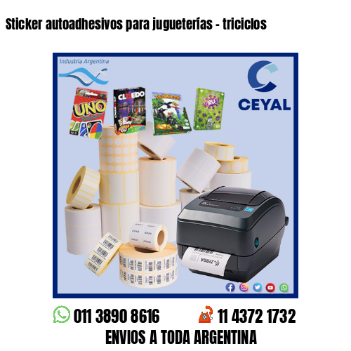 Sticker autoadhesivos para jugueterías – triciclos