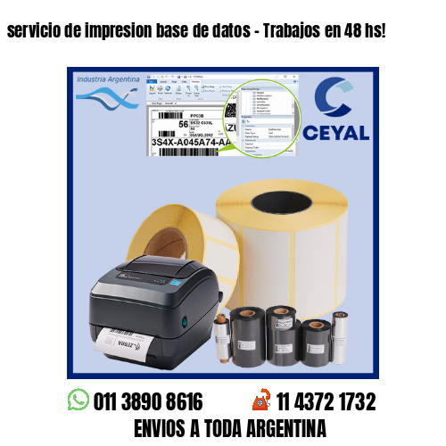 servicio de impresion base de datos – Trabajos en 48 hs!