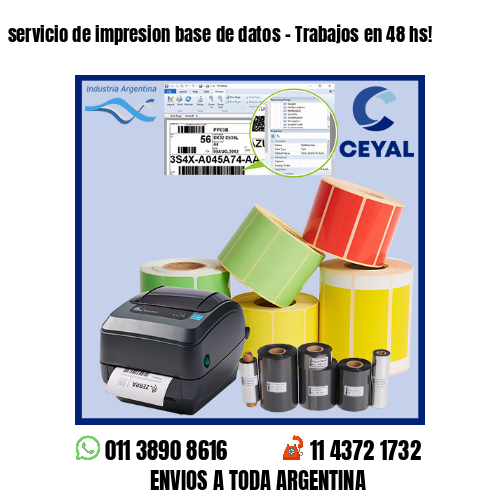 servicio de impresion base de datos – Trabajos en 48 hs!