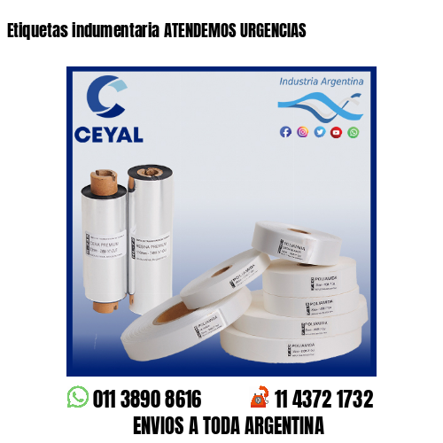 Etiquetas indumentaria ATENDEMOS URGENCIAS
