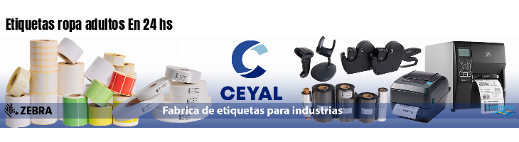 Etiquetas ropa adultos En 24 hs