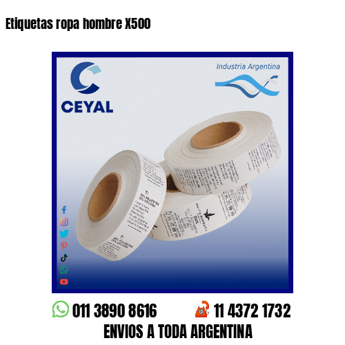 Etiquetas ropa hombre X500