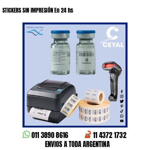 STICKERS SIN IMPRESIÓN En 24 hs