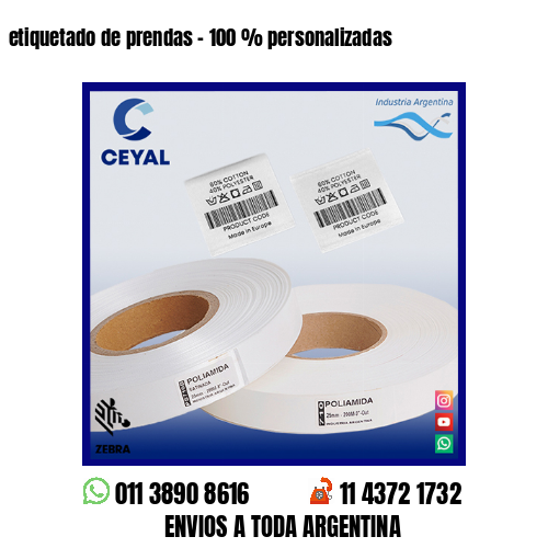 etiquetado de prendas – 100 % personalizadas