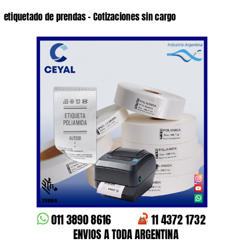 etiquetado de prendas – Cotizaciones sin cargo