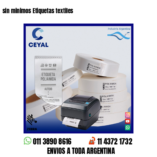 sin minimos Etiquetas textiles