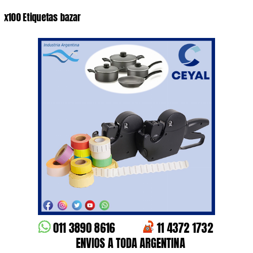 x100 Etiquetas bazar