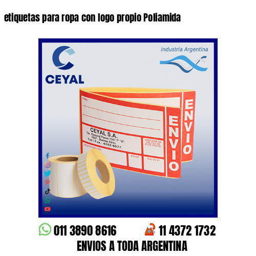 etiquetas para ropa con logo propio Poliamida