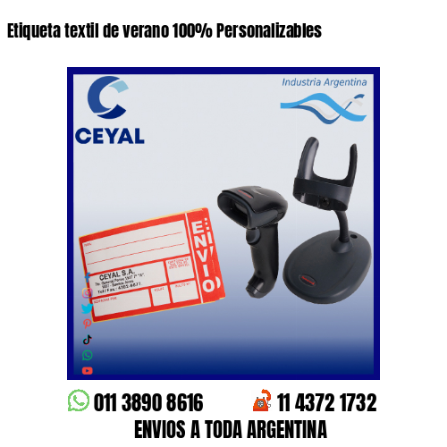 Etiqueta textil de verano 100% Personalizables