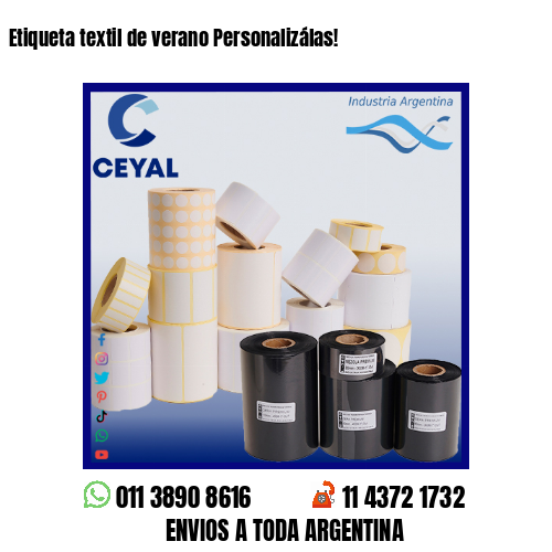 Etiqueta textil de verano Personalizálas!