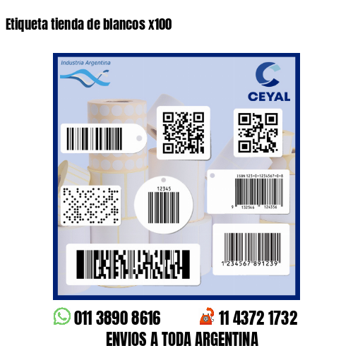Etiqueta tienda de blancos x100
