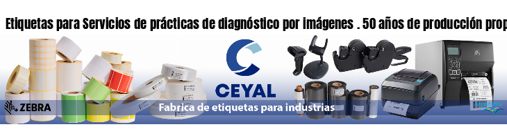 Etiquetas para Servicios de prácticas de diagnóstico por imágenes . 50 años de producción propia