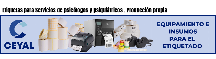 Etiquetas para Servicios de psicólogos y psiquiátricos . Producción propia