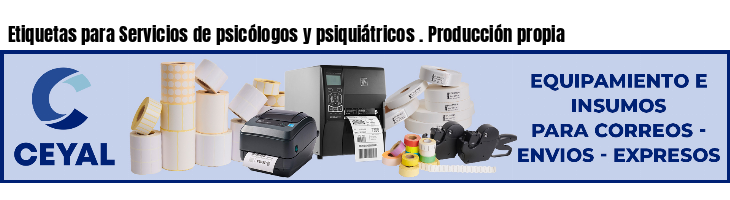 Etiquetas para Servicios de psicólogos y psiquiátricos . Producción propia