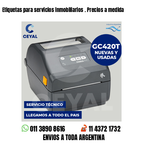 Etiquetas para servicios inmobiliarios . Precios a medida