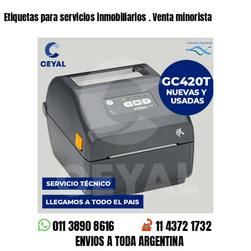 Etiquetas para servicios inmobiliarios . Venta minorista