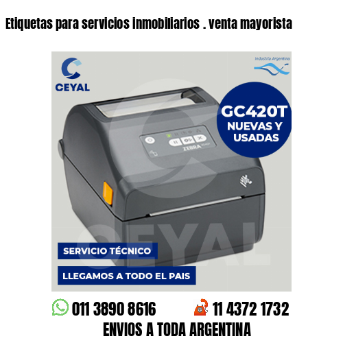 Etiquetas para servicios inmobiliarios . venta mayorista