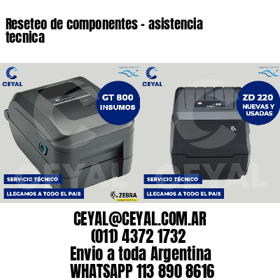 Reseteo de componentes - asistencia tecnica