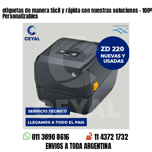 etiquetas de manera fácil y rápida con nuestras soluciones – 100% Personalizables