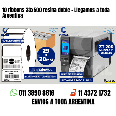10 ribbons 33x500 resina doble - Llegamos a toda Argentina