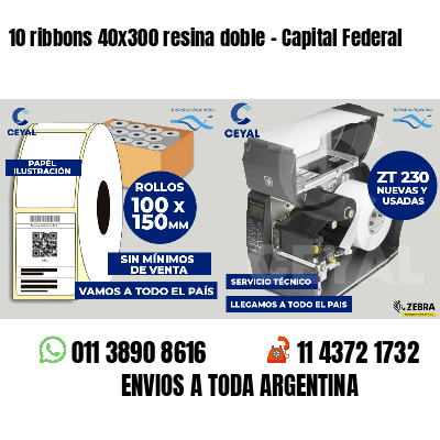 10 ribbons 40x300 resina doble - Capital Federal