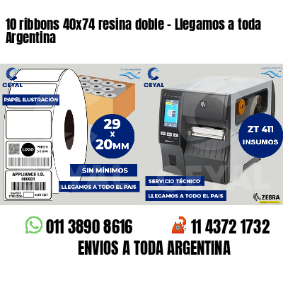10 ribbons 40x74 resina doble - Llegamos a toda Argentina