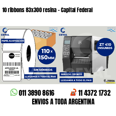 10 ribbons 83x300 resina - Capital Federal