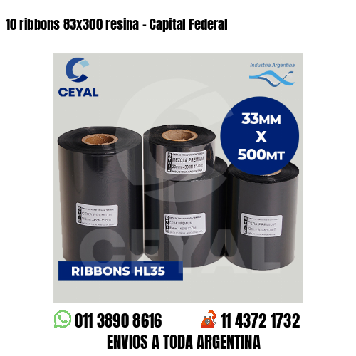 10 ribbons 83×300 resina – Capital Federal