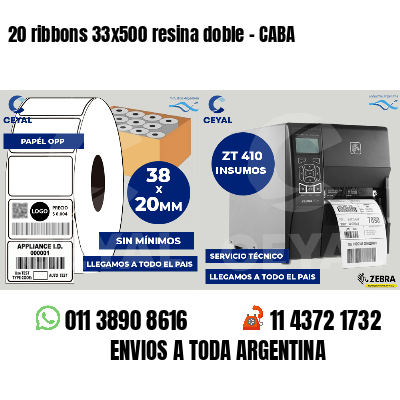 20 ribbons 33x500 resina doble - CABA