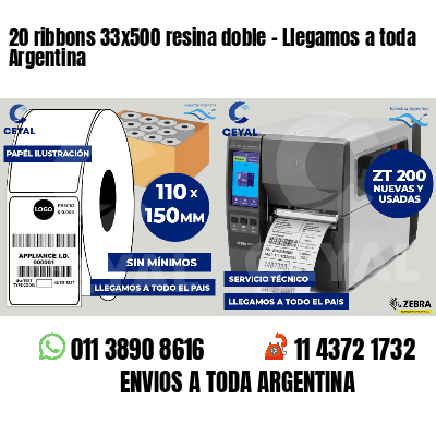 20 ribbons 33x500 resina doble - Llegamos a toda Argentina