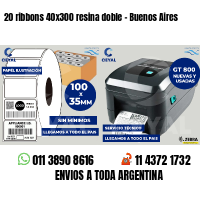 20 ribbons 40x300 resina doble - Buenos Aires