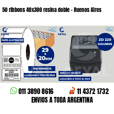 50 ribbons 40x300 resina doble - Buenos Aires