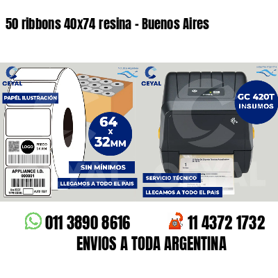 50 ribbons 40x74 resina - Buenos Aires