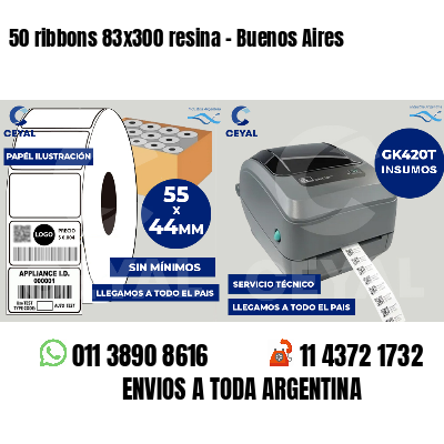 50 ribbons 83x300 resina - Buenos Aires