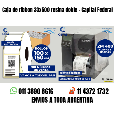 Caja de ribbon 33x500 resina doble - Capital Federal
