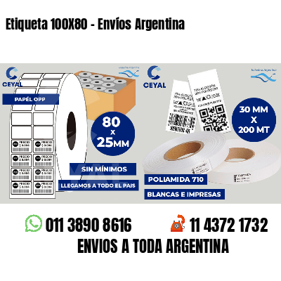 Etiqueta 100X80 - Envíos Argentina