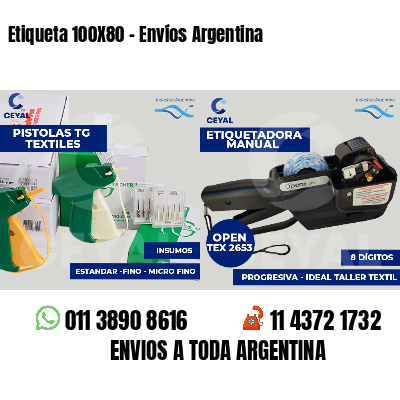 Etiqueta 100X80 - Envíos Argentina