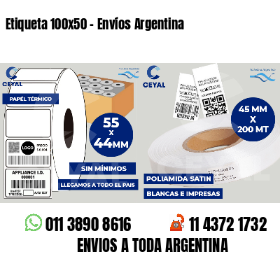 Etiqueta 100x50 - Envíos Argentina